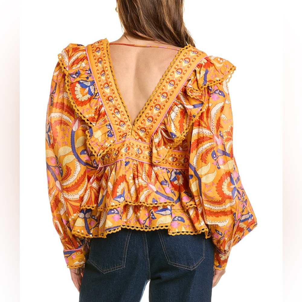 FARM Rio Palms Party Ruffled Blouse - Picture 2 of 5